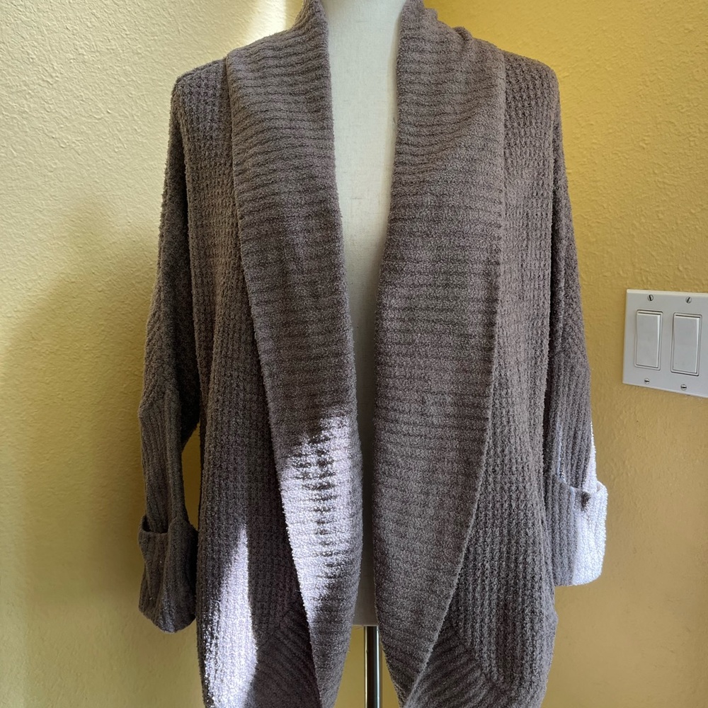 Barefoot dreams open shawl cardigan cozy chic lite S/M